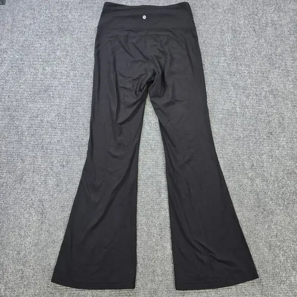 Lululemon Groove Pant Womens 10 Black Nulu High Rise Flared Yoga - Picture 2 of 6